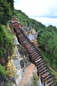 High angle view of temple