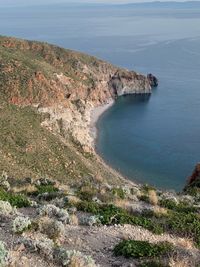 High angle view of sea shore