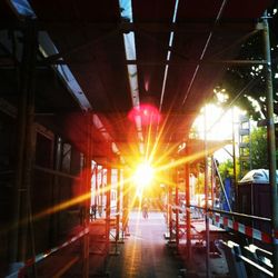 Sun shining through built structure