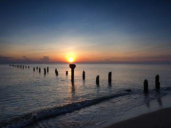 Scenic view of sea against sky before the sunrise