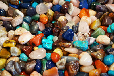 Full frame shot of multi colored pebbles