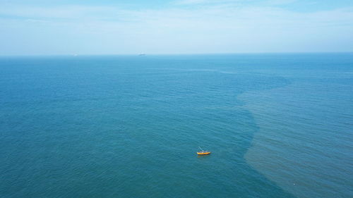 High angle view of seascape against sky