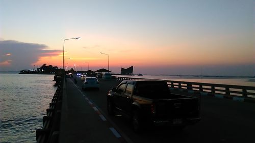 View of sea at sunset