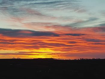 Scenic view of dramatic sky during sunset