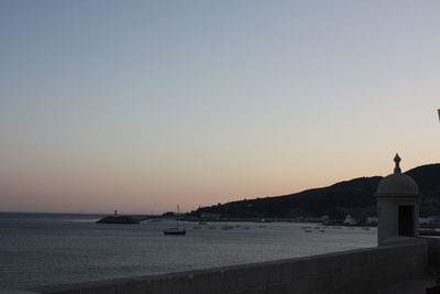 View of sea against sky during sunset