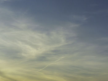 Low angle view of vapor trail in sky