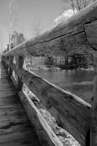 Wooden pier on river