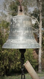 Close-up of metallic object against blurred background