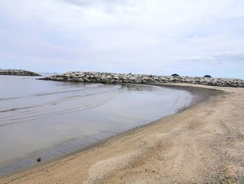 Scenic view of beach against sky