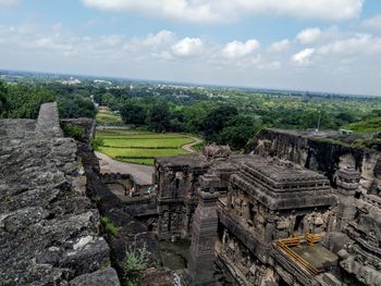 Beautiful view of ellora from above the kailash temple