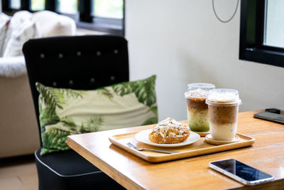 Coffee served on table