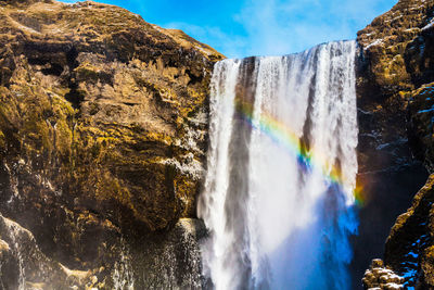 Scenic view of waterfall