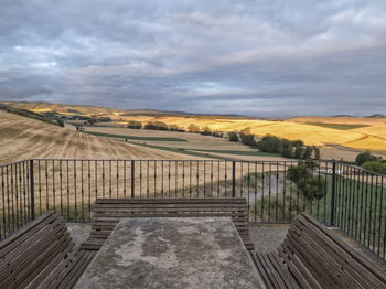 Countryside near granon, spain. village on the camino de santiago.