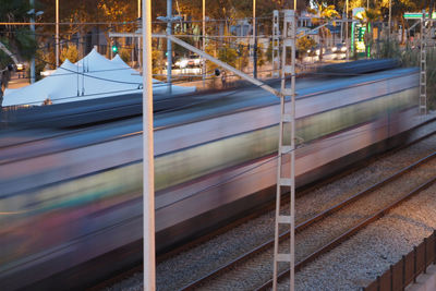 Train at railroad station platform