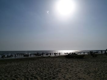 Scenic view of beach against clear sky