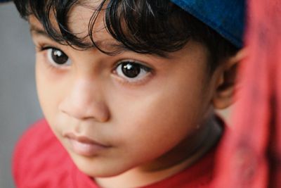 Close-up of boy at home