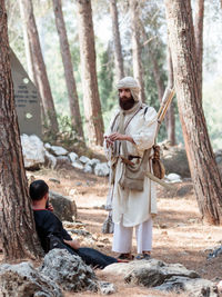 Men in forest