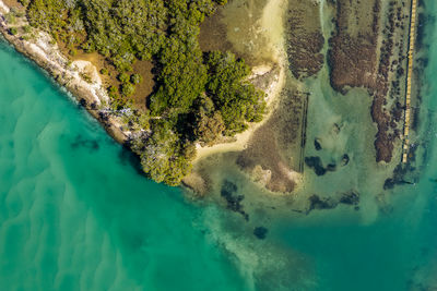 High angle view of beach