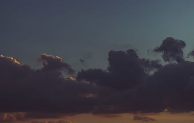 Low angle view of sky during sunset