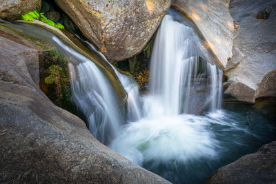 Scenic view of waterfall