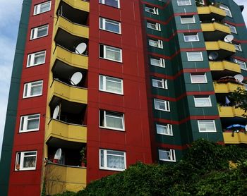 Low angle view of apartment building