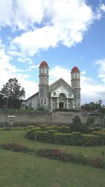 View of built structure against cloudy sky