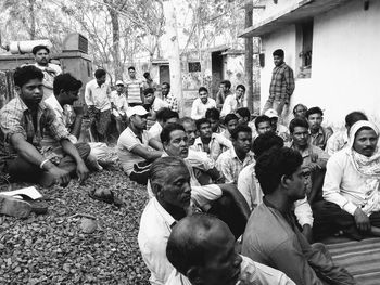 People on street in city