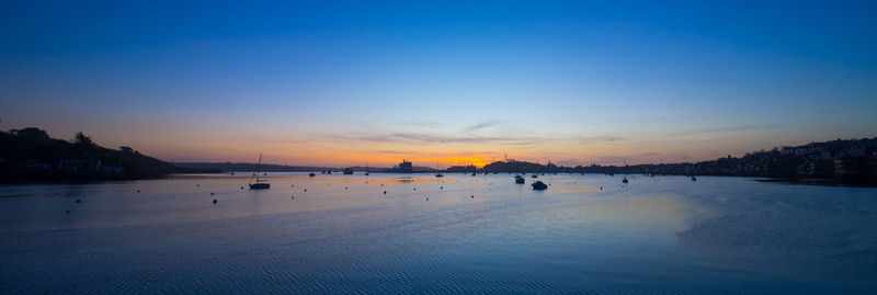 Scenic view of sea during sunset