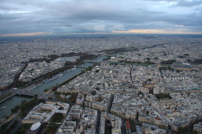 High angle view of buildings in city