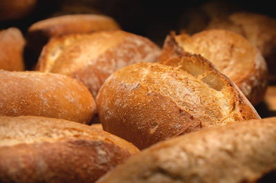 Fresh artisan bread. loaves of delicious wholesome natural hot bread. 