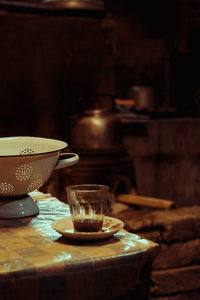 Close-up of coffee on table