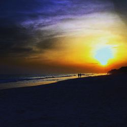 Scenic view of sea at sunset