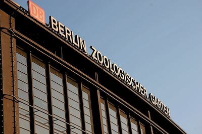 Low angle view of building against clear sky