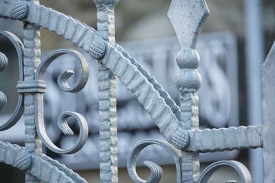 Close-up of metal railing