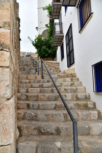 Low angle view of staircase against building