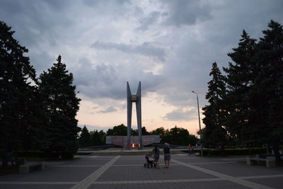 People walking on road