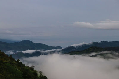 Scenic view of mountains against sky