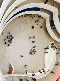 High angle view of people in plate on table