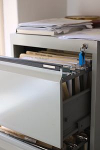 Close-up of filing cabinet