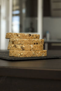 Close-up of bread on table