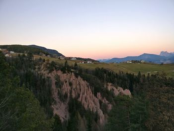 Scenic view of field against sky during sunset