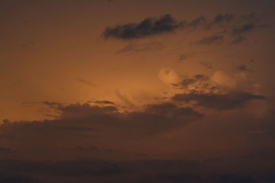 Low angle view of dramatic sky during sunset