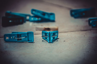 Close-up of toy car on table