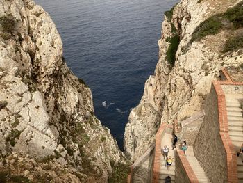 High angle view of rock formations