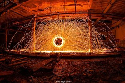 Close-up of illuminated lighting equipment