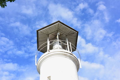 Low angle view of water tower against sky