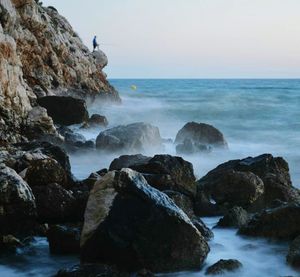 Rock formations in sea