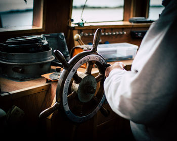 Man working in bus