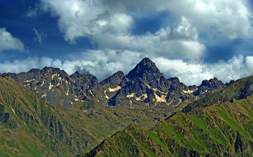 Scenic view of mountains against sky