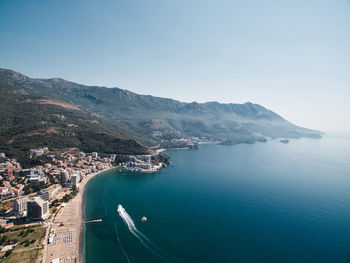 High angle view of sea against sky